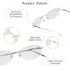 LifeArt Pure Titanium Frame Glasses/Blue Light Blocking Reading Glasses, Reduce Eyestrain, Stylish for Men and Women(Silver,+2.50 Magnification) view 2