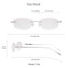 LifeArt Pure Titanium Frame Glasses/Blue Light Blocking Reading Glasses, Reduce Eyestrain, Stylish for Men and Women(Silver,+2.50 Magnification) view 4