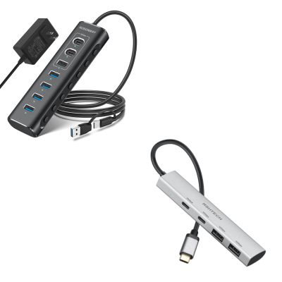 7-Port USB 3.2/USB C Hub with 10Gbps USB-A 3.2, 2 USB-C 3.2, 4 USB 3.0 Ports + 4 Ports USB A/USB C Hub 10Gbps