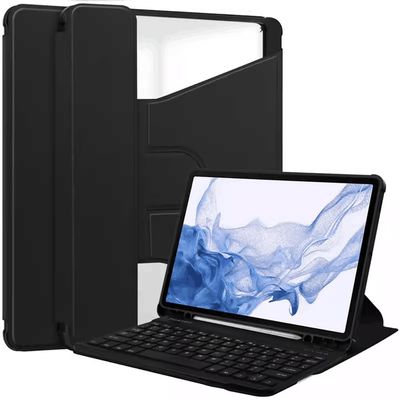 Kaidisen 360 Rotating Keyboard Case for Samsung Galaxy Tab S9 FE+ 12.4 inch, Vertical Stand, Magnetic Detachable, Slim Folio, Smart Cover with Keyboard, Black