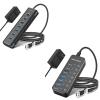 7-Port Hybrid Powered USB C Hub with 12V Adapter + 7-Port Hybrid Powered USB C Hub with 5V Adapter view 1