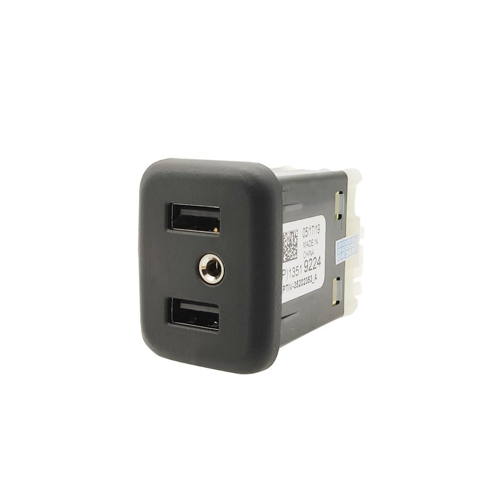 Wuqueker 13509942 Dual USB Port Interface Box AUX Jack Carplay Adapter Module fit for GMC Chevrolet Buick Cadillac Chevy 2016 17 18(13510854/13519224/13523018/13519225/13509943)