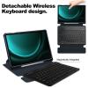 360 Rotating Keyboard Case for Samsung Galaxy Tab S9 FE 10.9 inch, Vertical Stand Magnetic Detachable Keyboard Slim Folio Smart Cover with KeyboardDark Blue view 3