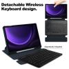 360 Rotating Keyboard Case for Samsung Galaxy Tab S9 11 inch, Vertical Stand Magnetic Detachable Keyboard Slim Folio Smart Cover with KeyboardDark Blue view 3