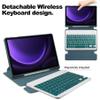 Kaidisen 360 Rotating Keyboard Case for Samsung Galaxy Tab S9+ 12.4 inch, Vertical Stand, Magnetic Detachable, Slim Folio, Smart Cover with Keyboard, Dark Green view 3
