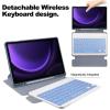 360 Rotating Keyboard Case for Samsung Galaxy Tab S9+ 12.4 inch, Vertical Stand Magnetic Detachable Keyboard Slim Folio Smart Cover with KeyboardPurple view 3