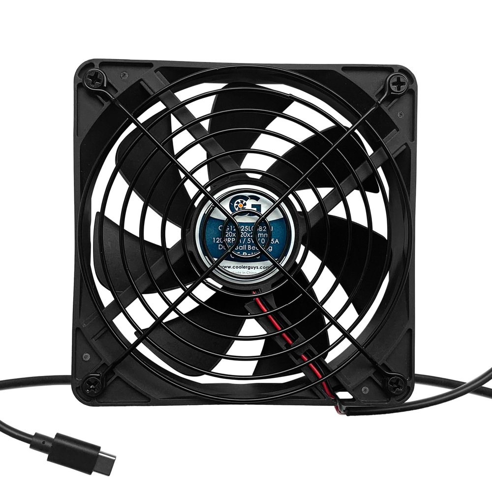 Coolerguys Single USB-C Fan for PlayStation, Xbox, Receivers, Roku (120mm)