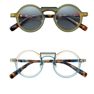 Melrose Round Reading Glasses for Women, Blue Light Blocking Computer Readers Anti UV Ray/Eye Strain/Glare Eyeglasses (2pcs blue&yellow, 2.5)