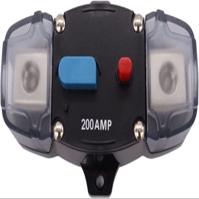 12-48V Circuit Breaker 50-300A Circuit Breaker Stereo Audio Car Fuse Holder AGU Style Stereo Amplifier Refit 4GA Cable Car Fuse (Color : 200A)