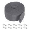PATIKIL 1.8" 16FT Protective Hose Sleeve with Snap Fastener, Polyester Fiber Cable Cover Sheath Protection for Welding Tig Torch Hydraulic Hose, Gray view 1