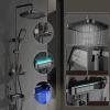 Bathroom shower set, multifunctional shower set, pressurized shower set, with intelligent constant temperature, led digital display, four-speed faucet, booster spray gun, suitable for bathroom, hotel view 1