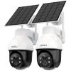 AOSU 3K/5MP Solar Security Cameras System Wireless Outdoor, Battery Powered WiFi Camera for Home Security, Panoramic PTZ, Auto Tracking, Human/Vehicle Detection, Color Night Vision (2 Pack) view 1