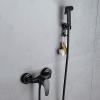 FINLIX Black Handheld Bidet Sprayer for Toilet with Hot and Cold Water, Wall Mounted Bathroom Cloth Diaper Sprayer Set Brass Toilet Bidet Sprayer Kit for Pet Bathing, Personal Hygiene view 3