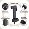 Handheld Bidet Sprayer for Toilet, Black Portable Cloth Diaper Sprayer Set Brass Bathroom Bidet Sprayer Kit with Holder for Personal Hygiene, Bathing Pet,PVC Hose ( Color : Stainless Steel Hose ) view 3