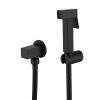 FINLIX Handheld Bidet Sprayer for Toilet Brass Bathroom Cloth Diaper Sprayer Set with Single Cold Water, Wall Mount Toilet Bidet Sprayer Kit for Feminine Hygiene,Black (Color : Black) view 1