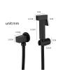FINLIX Handheld Bidet Sprayer for Toilet Brass Bathroom Cloth Diaper Sprayer Set with Single Cold Water, Wall Mount Toilet Bidet Sprayer Kit for Feminine Hygiene,Black (Color : Black) view 4