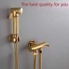 FINLIX Handheld Bidet Sprayer for Toilet, Titanium Gold Wall Mounted Toilet Bidet Sprayer Kit Brass Single Cold Water Bathroom Cloth Diaper Sprayer Set for Personal Hygiene view 2