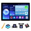 6+128GB 13 inch Double Din Touch Screen Android Car Stereo with Front and Rear Camera Octa Core Qualcomm Android 15 QLED Bluetooth GPS Radio DSP AM FM RDS SWC WiFi MIC view 1