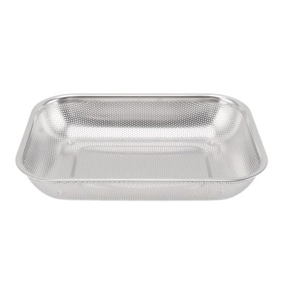 Rectangular Strainer Basket Stainless Steel Colander Strainer, Convenient Drainage, Moderate Capacity, Suitable for Washing Vegetables, Fruits, and Rice (S)