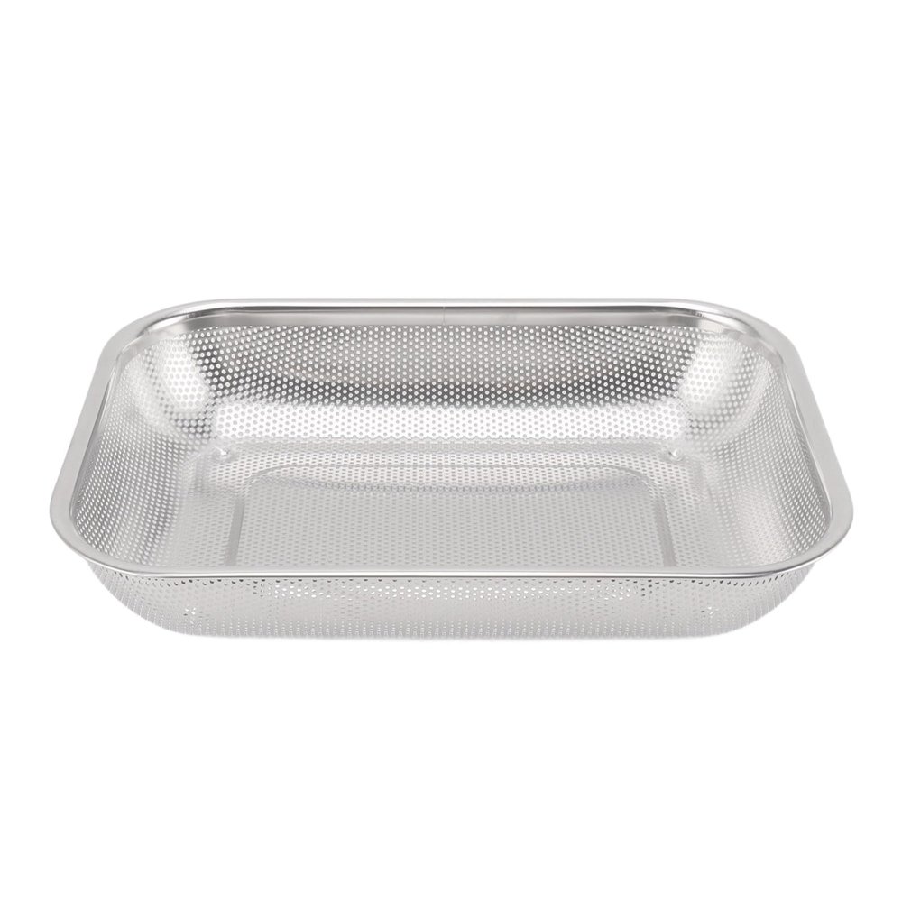 Rectangular Strainer Basket Stainless Steel Colander Strainer, Convenient Drainage, Moderate Capacity, Suitable for Washing Vegetables, Fruits, and Rice (S)