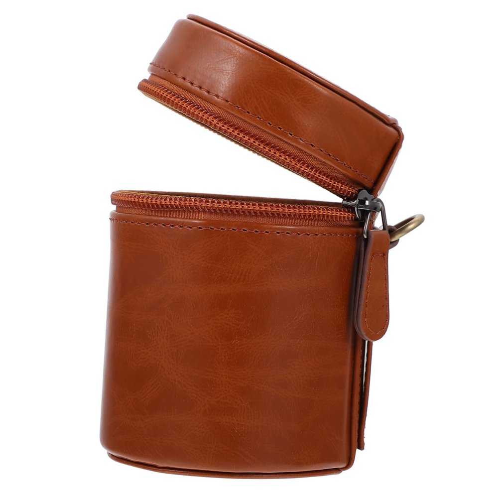 PartyKindom Professional Camera Lens Pouch Compact Lens Storage Case for Dslr Mirrorless Cameras Shockproof Protection for Lenses and Accessories Stylish Design Brown