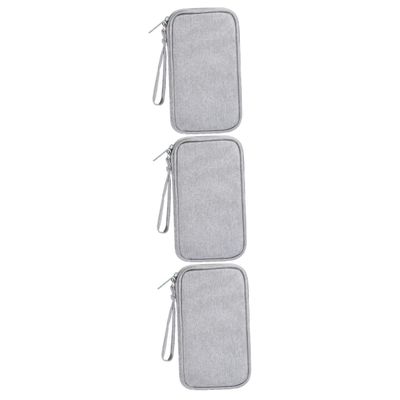 Gatuida 3pcs Travel Digital Storage Bag for Data Cables and Chargers Shockproof Compression Pouch Water-resistant Material Single Layer Gray Design for Organized Accessories
