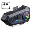 SUOOKC Motorcycle Bluetooth Headset Speaker Skiing Earphone Waterproof Bluetooth Helmet Headset with Noise Cancellation Ultra-Thin Wireless Bluetooth Headphones for All Helmets view 1