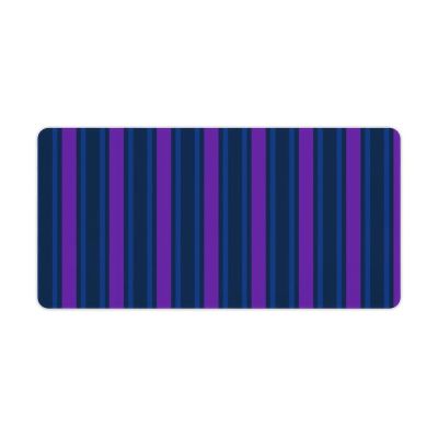 Large Mouse Pads, Blue and Purple Candy Stripes Desk Mat with Stitched Edges Writing Mat for Game or Office - 12" x 24"