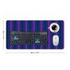 Large Mouse Pads, Blue and Purple Candy Stripes Desk Mat with Stitched Edges Writing Mat for Game or Office - 12" x 24" view 2