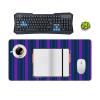 Large Mouse Pads, Blue and Purple Candy Stripes Desk Mat with Stitched Edges Writing Mat for Game or Office - 12" x 24" view 4