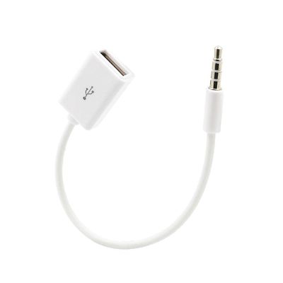 Peiiwdc 3.5mm Car Cable Male Car AUX Plug to USB 2.0 Female Converter Adapter 3.5mm to USB Converter