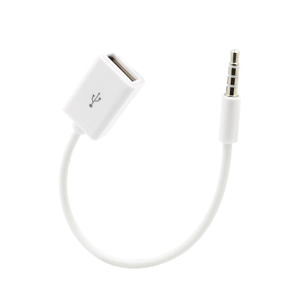 Peiiwdc 3.5mm Car Cable Male Car AUX Plug to USB 2.0 Female Converter Adapter 3.5mm to USB Converter