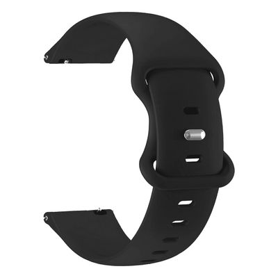 ONE ECHELON Quick Release Watch Band Compatible With Garmin Vivomove 3 44mm Silicone Pin & Tuck Replacement Strap (Black)