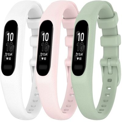 Chainfo compatible with Garmin Vivosmart 5 / Smart 5 Watch Band, Soft Silicone Classic Sport Replacement Watch Band with Stylish Design NO231022 (H [Pack of 3])
