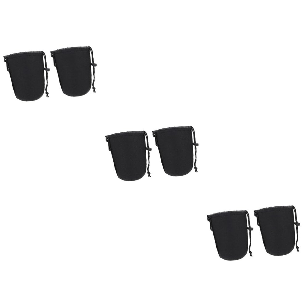 OSALADI 6pcs Neoprene Camera Lens Pouch Bag Shockproof Thermal Insulation Protector for Lenses Compact Design Carabiner for Easy Carrying Fits Lenses up to and Wide