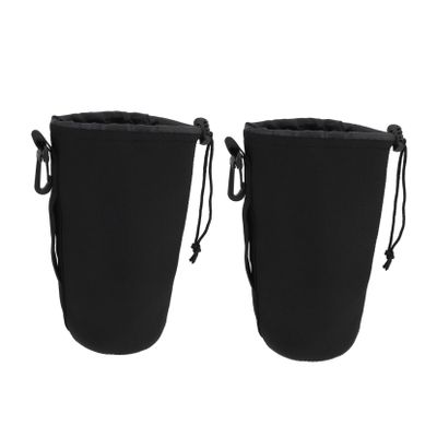 WOFASHPURET 2pcs Flexible Camera Lens Pouch Bag Shockproof Thermal Insulation Protector Xl for Safe Storage and Travel Drawstring Neoprene Design Camera Lens Accessories