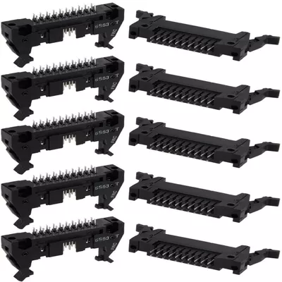 XYWHPGV 10Pcs 2x10-Pins 2.54mm Pitch Double Rows Straight Connector PCB IDC Ejector Header(d0785 bec01 462f8 a110a aa55f 1401c