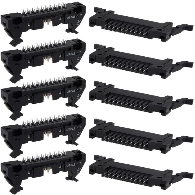XYWHPGV 10Pcs 2x10-Pins 2.54mm Pitch Double Rows Straight Connector PCB IDC Ejector Header(d0785 bec01 462f8 a110a aa55f 1401c