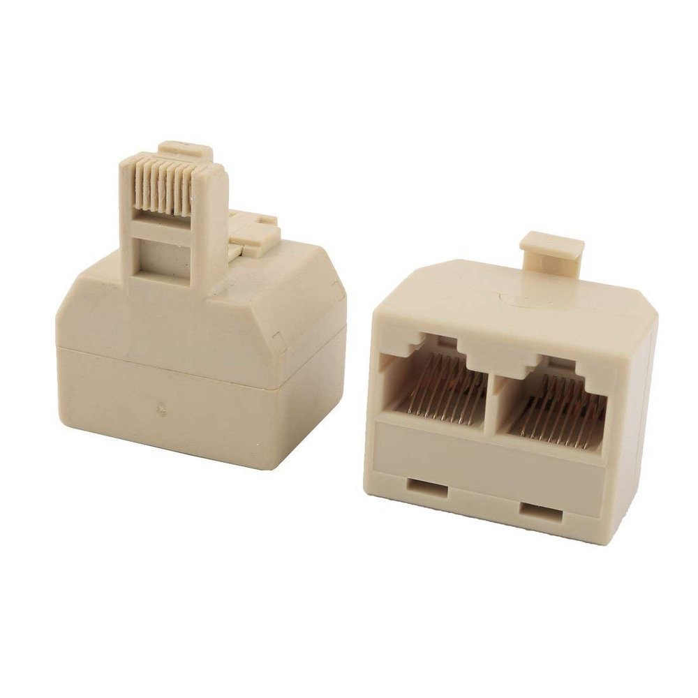 XYWHPGV RJ45 8P8C Keystone 1 Male to 2 Port Female Network Cable Connector Splitter 2pcs Beige(a2c50 e43a0 ec806 74909 0921c 89104