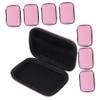 Uonlytech 8pcs Portable Electronic Organizer Bag Double Layer Storage Pouch for Cables Chargers Earphones Lightweight Travel Accessory Case Pink view 1