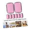 Uonlytech 8pcs Portable Electronic Organizer Bag Double Layer Storage Pouch for Cables Chargers Earphones Lightweight Travel Accessory Case Pink view 2