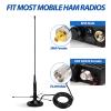 Bingfu Vehicle Mobile Ham Radio Antenna with Ground Planes Dual Band VHF UHF 136-174MHz 400-470MHz Magnetic Base Mount Soft Whip Antenna PL259 Male Connector for Car Marine Amateur Radio view 2
