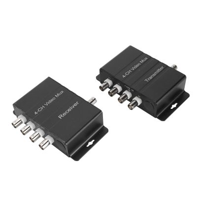 4 Channel Video Multiplexer, Long Transmission Distance, AntiInterference, BNC Head, Iron Shell, Single Core Coaxial Cable, DC12V, for Diversified Surveillance Solutions