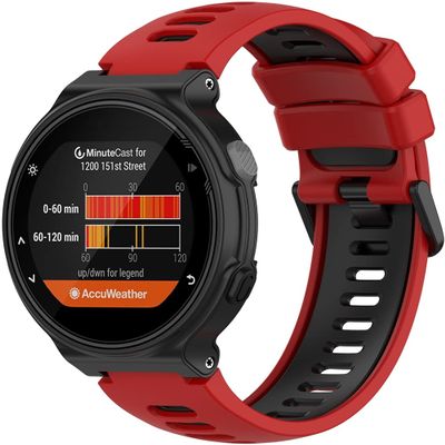 Gransho compatible with Garmin Forerunner 735XT / 220/230 / 620/235 Watch Band, Waterproof Soft Silicone Replacement Strap for Various Occasions NO231022 (Red Black)