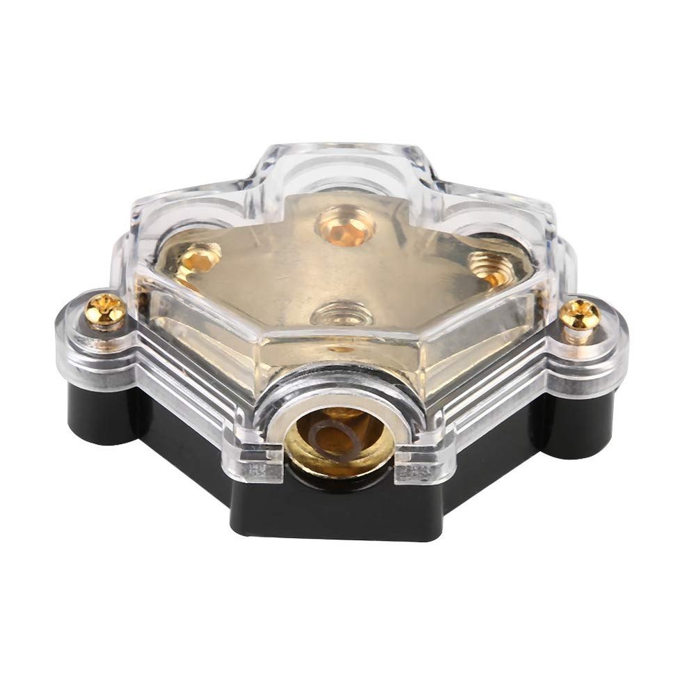 3 Way Car Audio Stereo Power Distribution Block Splitter, Stable Circuit, Prevent Wire, High Sensitivity, Suitable for Auto Car Boat, Transparent Shell