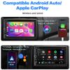 CarPlay & Android Auto Car DVD Car Player,2 Din 7 Inch Touch Screen Car Stereo with Bluetooth,Support Mirror Link,SWC,RDS,AM/FM AUX Input Car Radio Receiver view 2