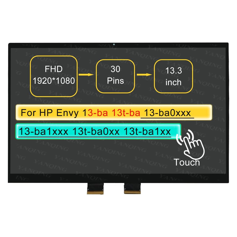 13.3" LCD Touch Screen Replacement Digitizer Assembly for HP L96787-001 30 pin (FHD 1920 * 1080 N133HCG-GF3)
