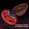 GRTSKY MX80E1 Loudspeaker 8 Inch Midrange 560 Watts 6 Ohms Red Bullet, Premium Quality Audio Door Speakers for Car or Truck Stereo Sound System, Red (2 Speakers) view 4
