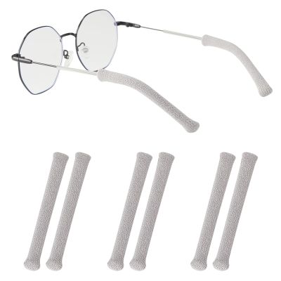Omnful Glasses Ear Cushion Longer Length with Soft Knitting Cotton, Anti-Slip Elastic Eyeglasses Ear Grips for Glasses, Sunglass Temple Tips Sleeve Retainer - Eye Glasses Ear Cushions, 3pairs Grey