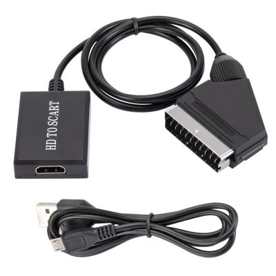 DAGIJIRD HD to SCART Converter 1080P 60HZ HD Video Converter Supports PAL/NTSC for TV Monitor